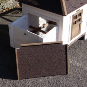 Clapier pour lapin Ambiance Small | la pondoir a un toit amovible