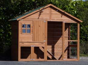 Clapier en bois avec enclos Holiday Large