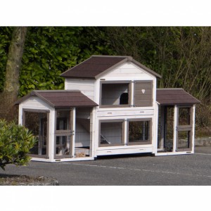 Clapier pour lapin Excellent Medium avec 2 enclos · incl. ensemble d'isolation