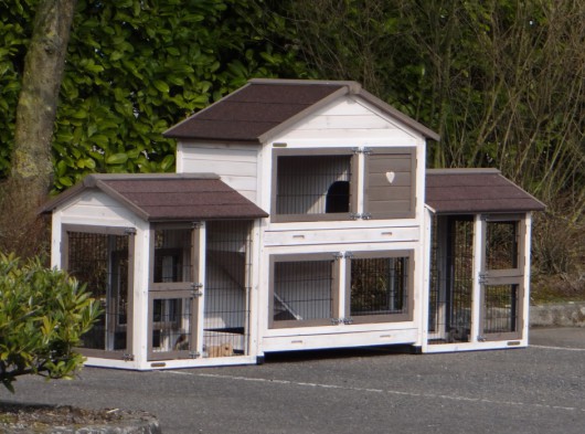 Clapier pour lapin Excellent Medium avec 2 enclos · incl. ensemble d'isolation