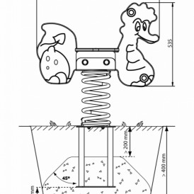 Beau jeu ressort avec ancrage béton