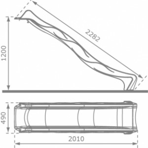 Dimensions du toboggan Rex 230cm