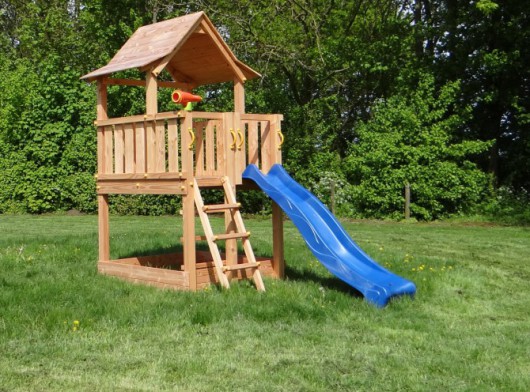 Équipment de jeu Pagoda 150 avec toboggan | Bois de Douglas | Blue Rabbit