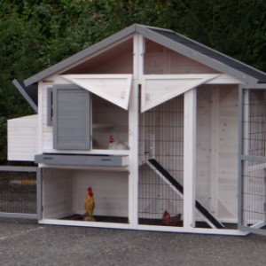 Poulailler avec des grandes portes